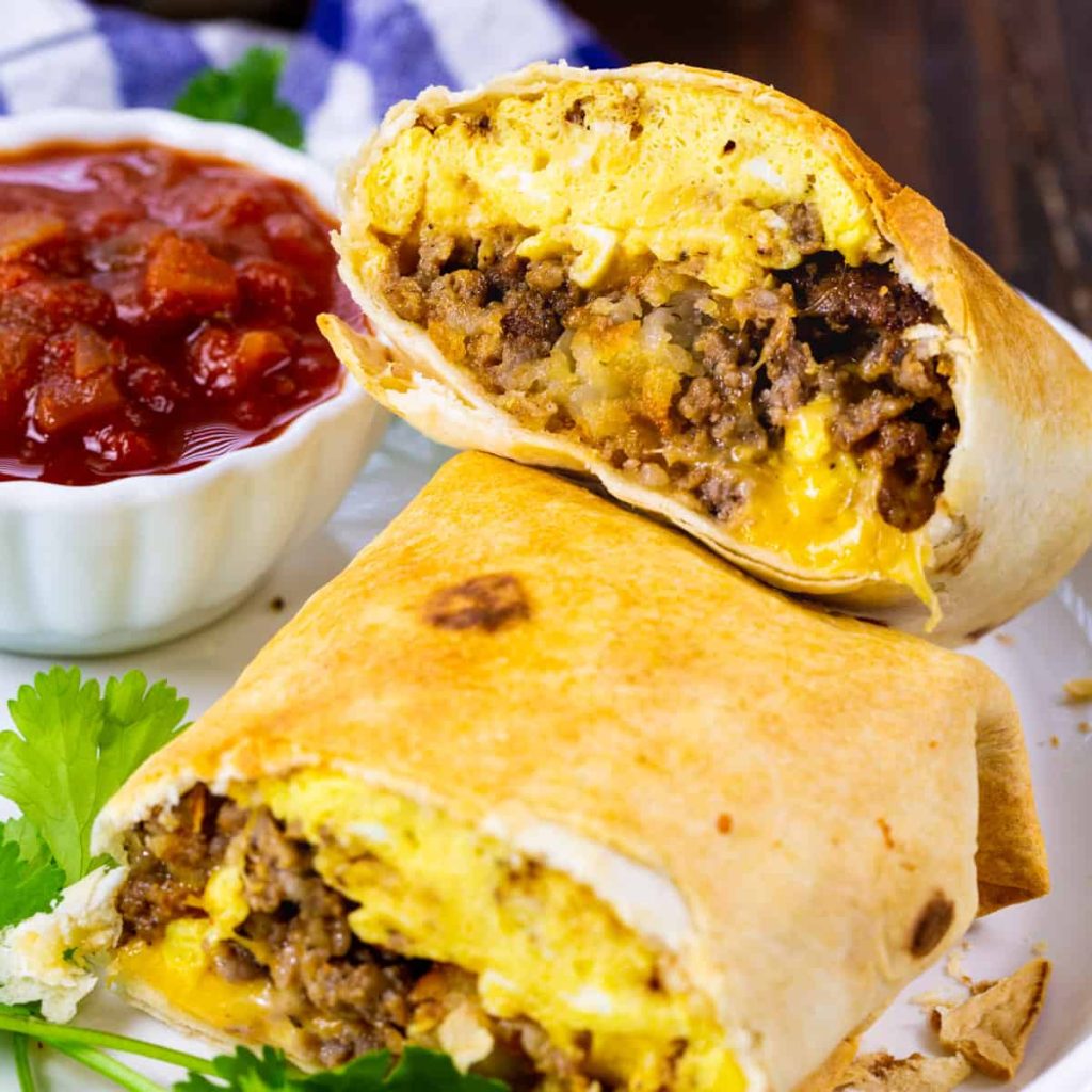 Air Fryer Breakfast Burrito with Sausage