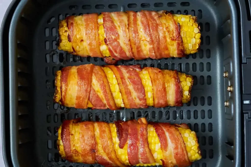 Air Fryer Bacon Wrapped Corn On The Cob
