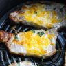 Air fryer cheesy pork chops