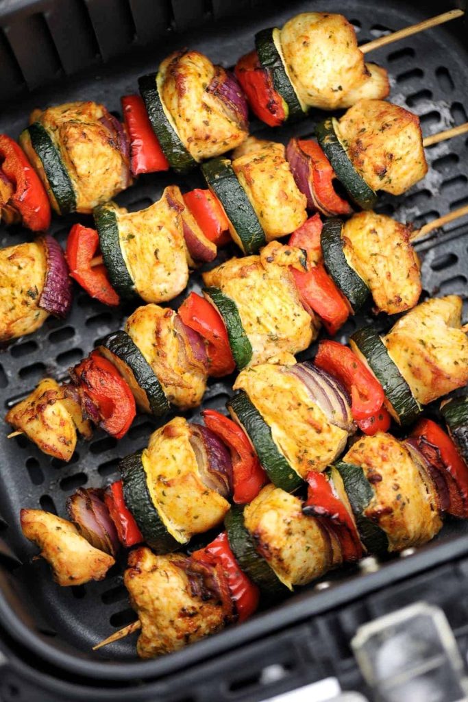 Easy, Air Fryer Grilled Chicken Kebabs