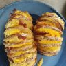 Air Fryer Hasselback Potatoes with Bacon and Cheese