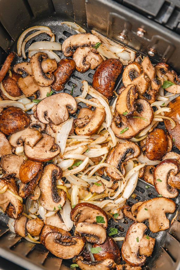 Air fryer Fried Sliced Mushrooms
