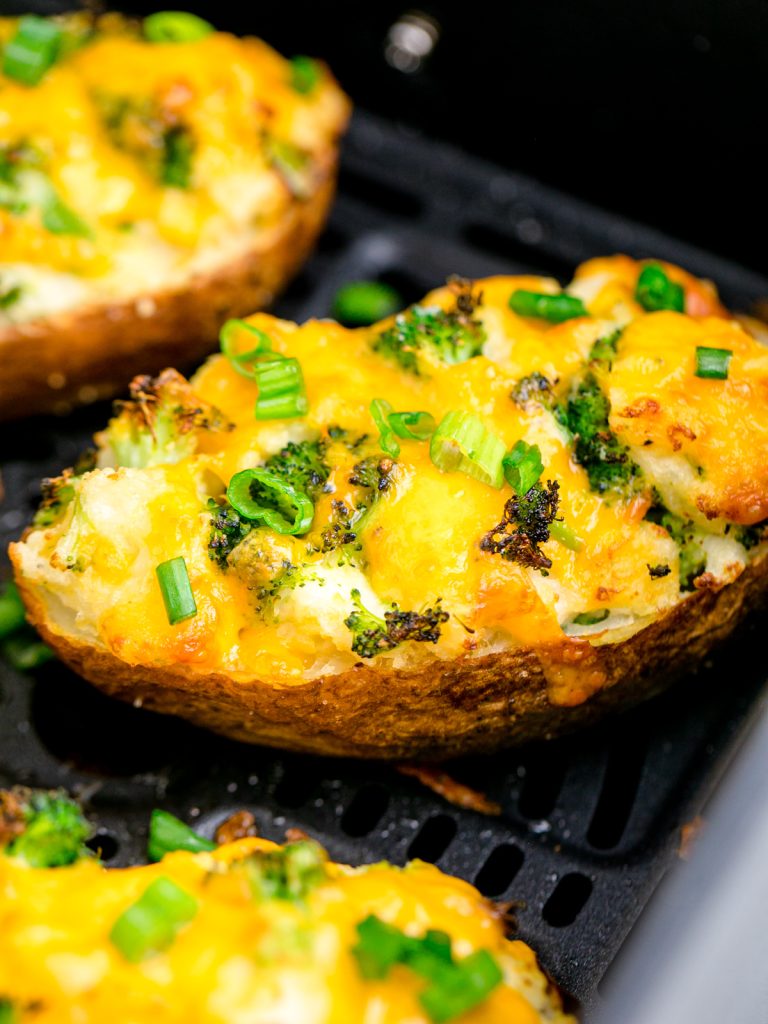 Air Fryer Broccoli Cheese Twice Baked Potato
