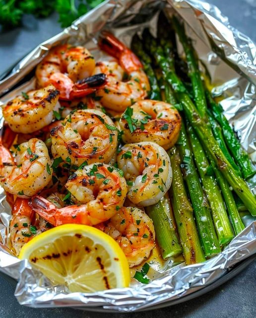 Shrimp and Asparagus Foil Packs - All Guides Recipes