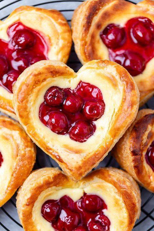 Air fryer cherry cream cheese danish