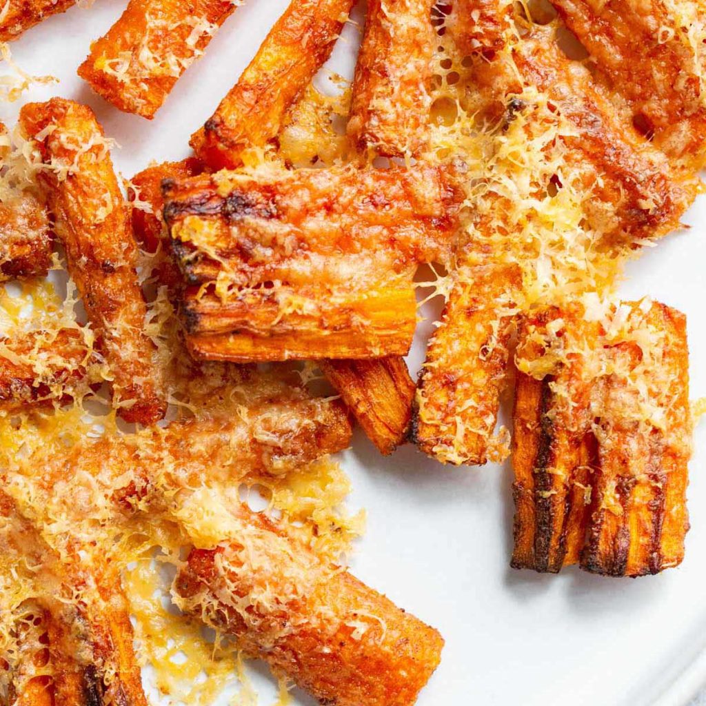 Crispy Air Fryer Parmesan Smashed Carrots