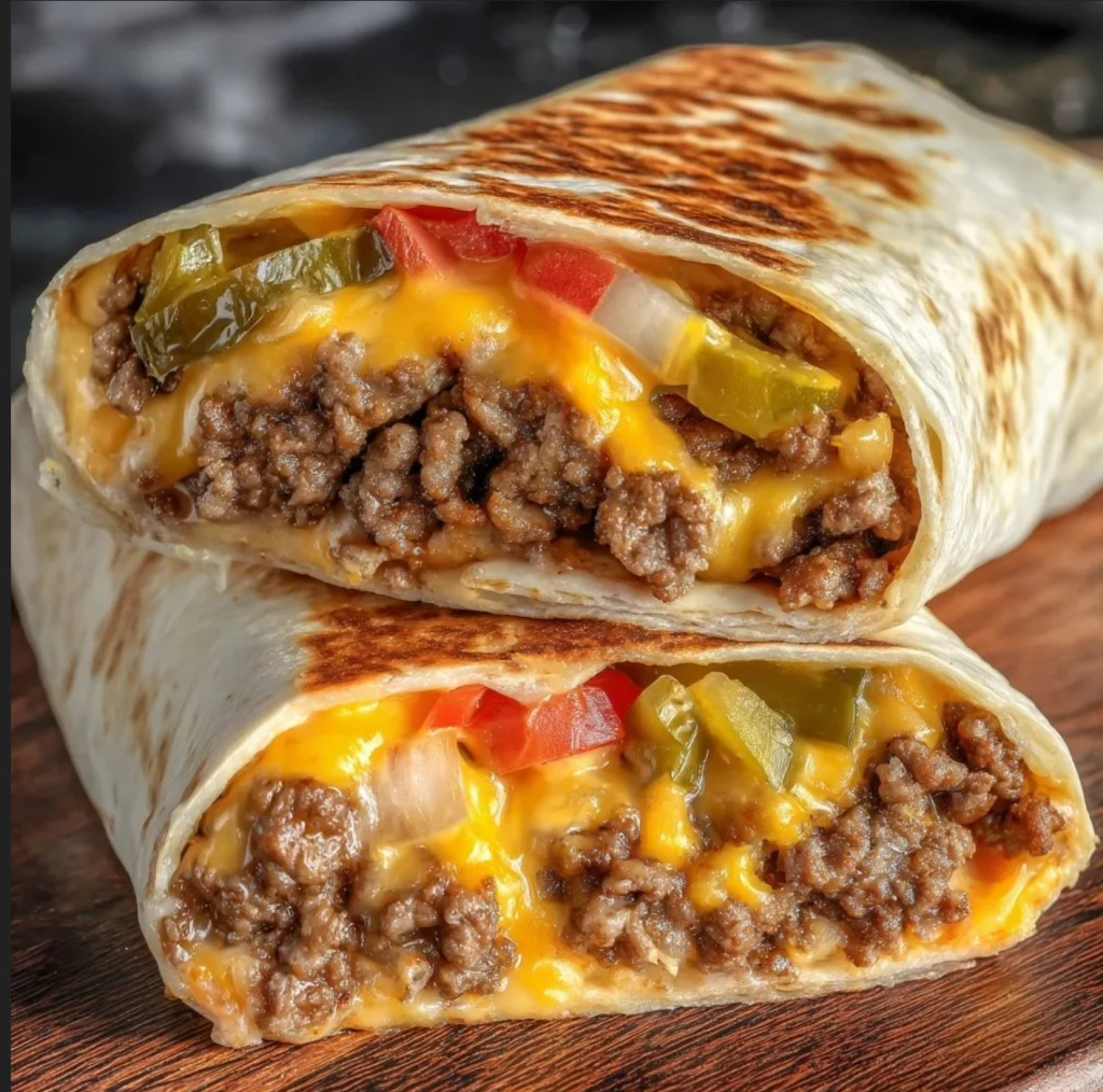 Air Fryer Cheeseburger Wraps