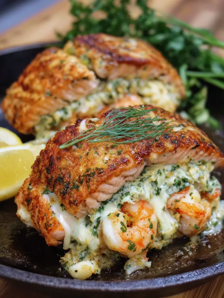 Crab Shrimp Stuffed Salmon