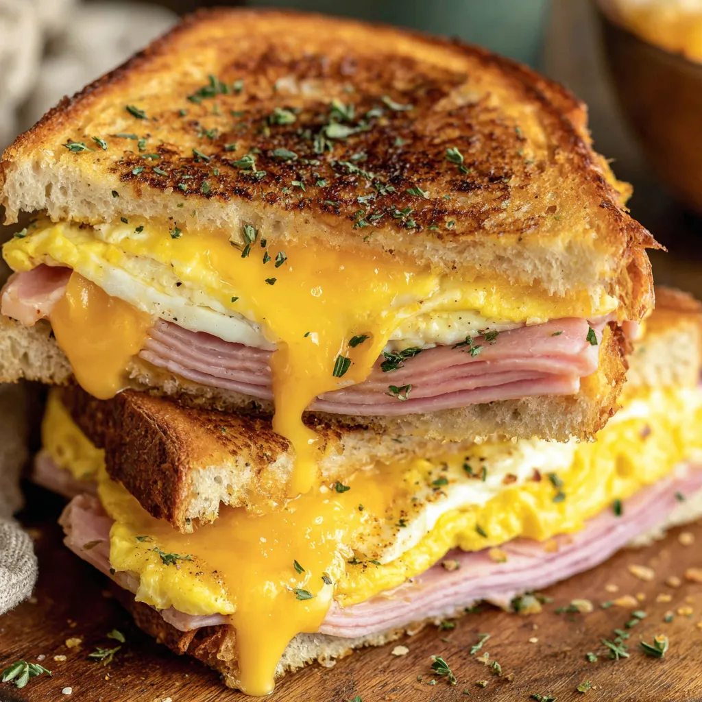Egg and Ham Breakfast Sandwich