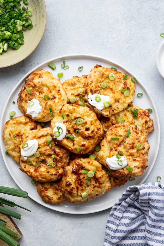 Garlic Parmesan Air Fryer Mashed Potato Cakes
