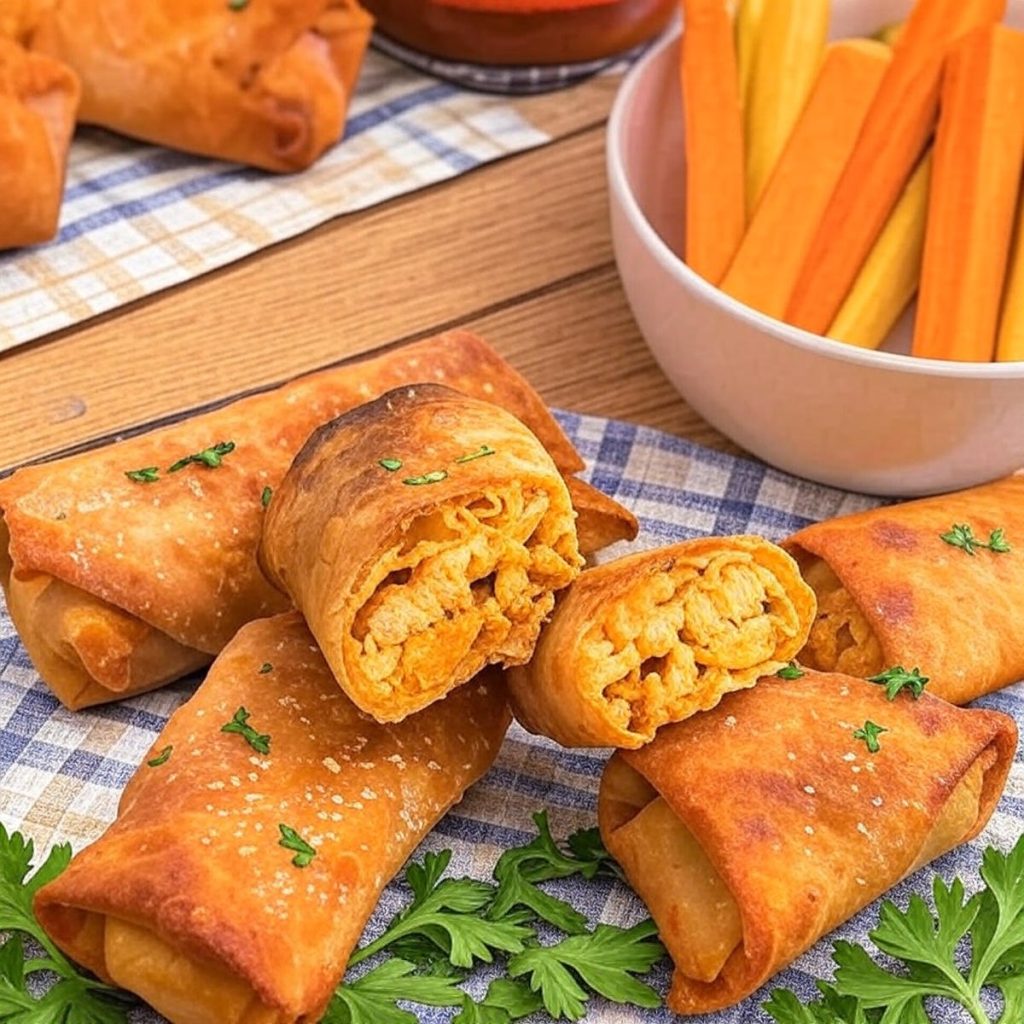 Air Fryer Buffalo Chicken Egg Rolls