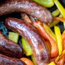 Air Fryer Brats + Peppers