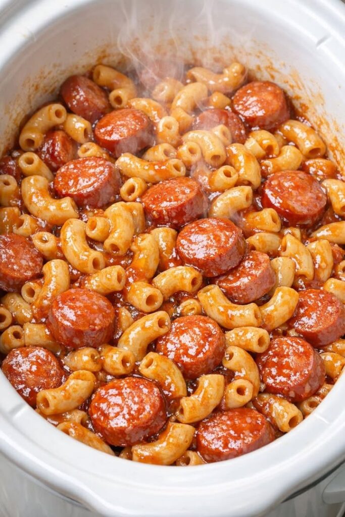 Slow Cooker Hot Dog Macaroni