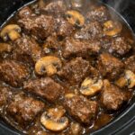Slow Cooker Mushroom Beef Tips