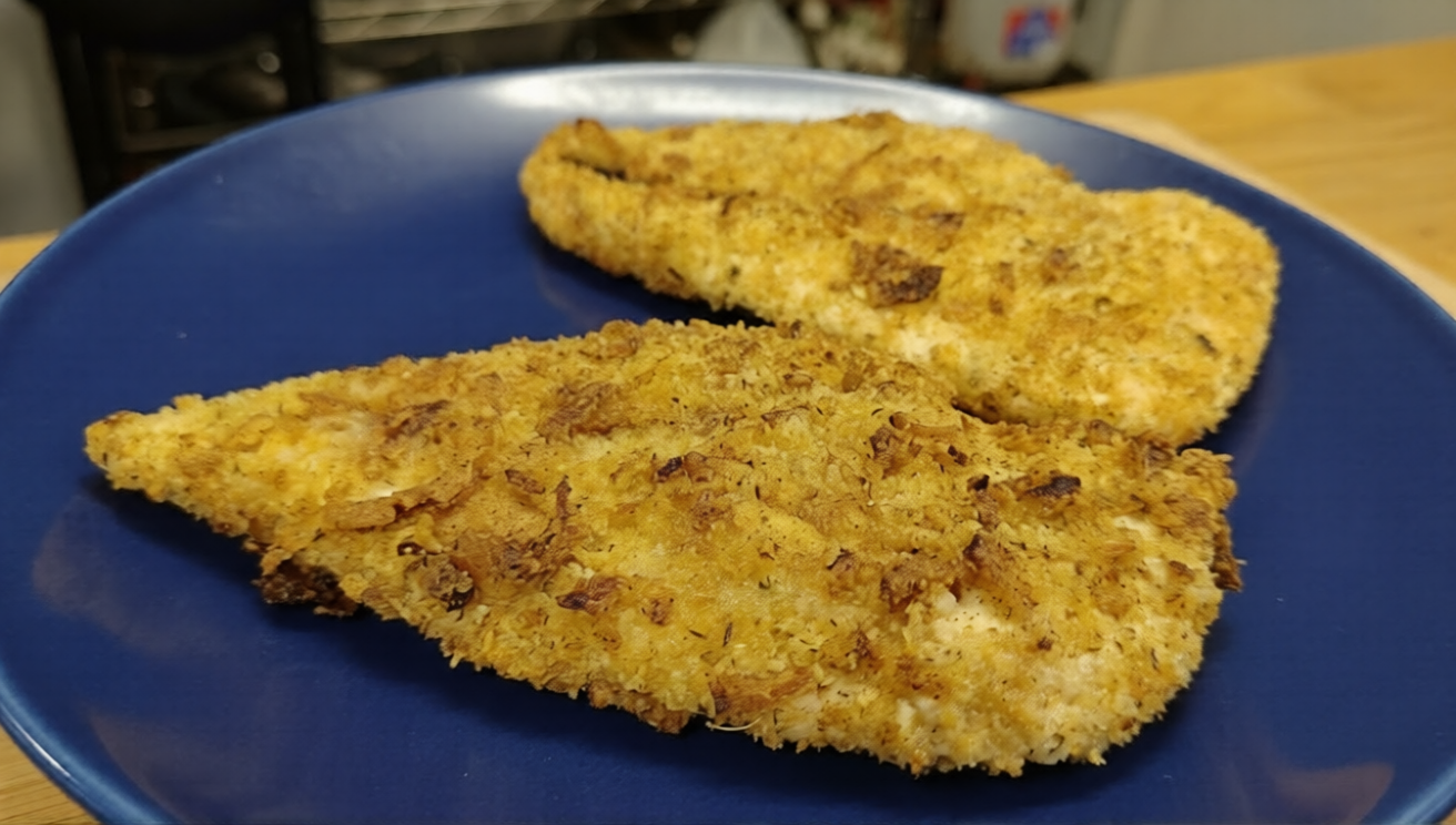 Air Fryer Fried Chicken with Crispy Fried Onions