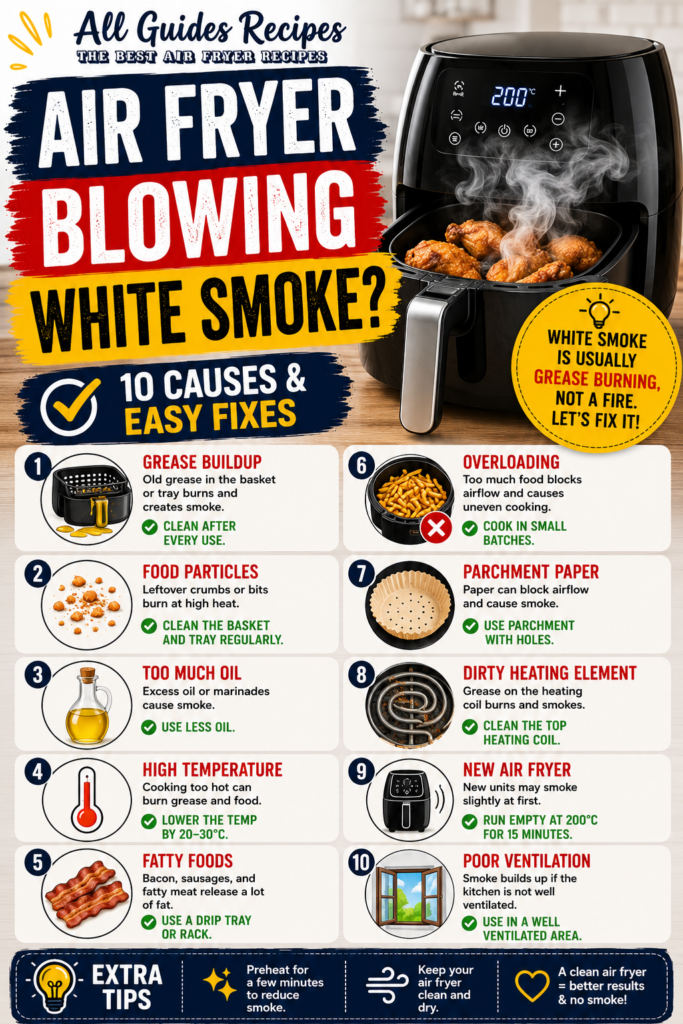 air fryer blowing white smoke
