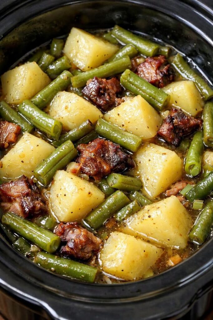 Slow Cooker Potatoes and Green Beans