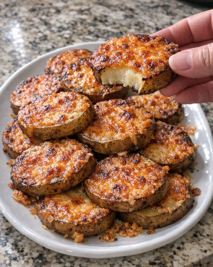 Slow Cooker Crispy Cheese Potato Rounds