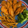 Air Fryer wings white traditional Buffalo sauce