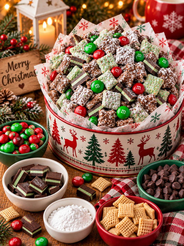 Mint Chocolate Muddy Buddies