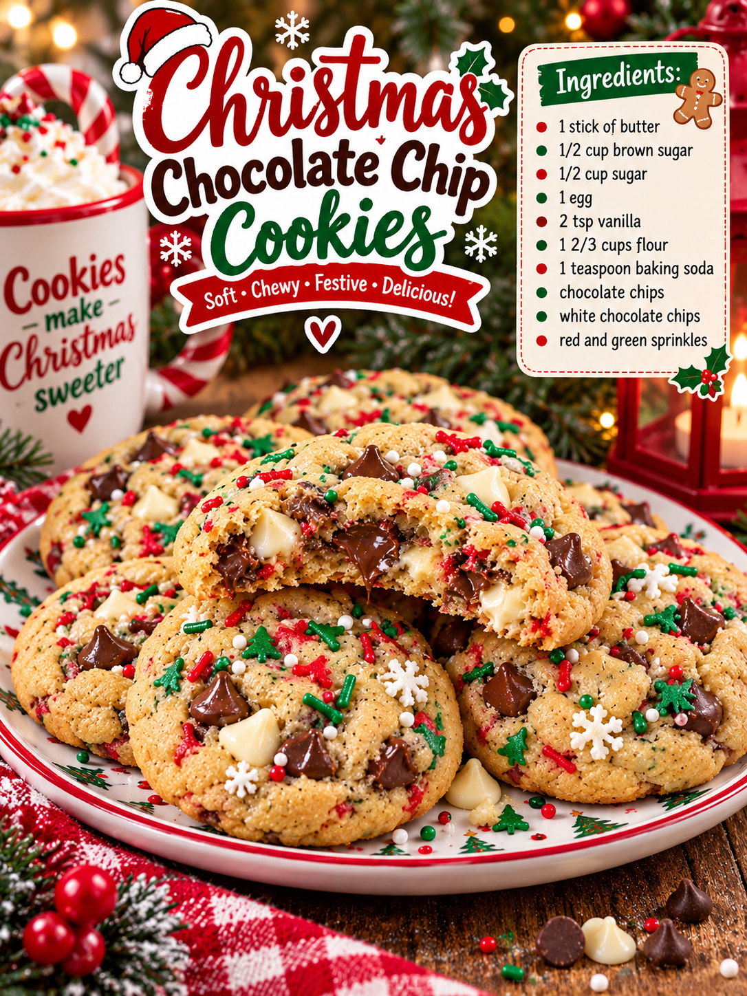 Christmas Chocolate Chip Cookies