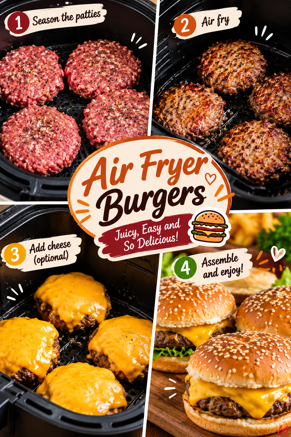 Air Fryer Burgers Recipe