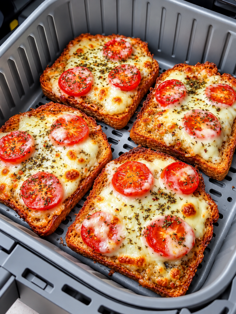 Air Fryer Cheesy Tomato Toast