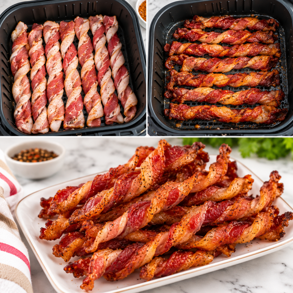 Air Fryer Twisted Bacon