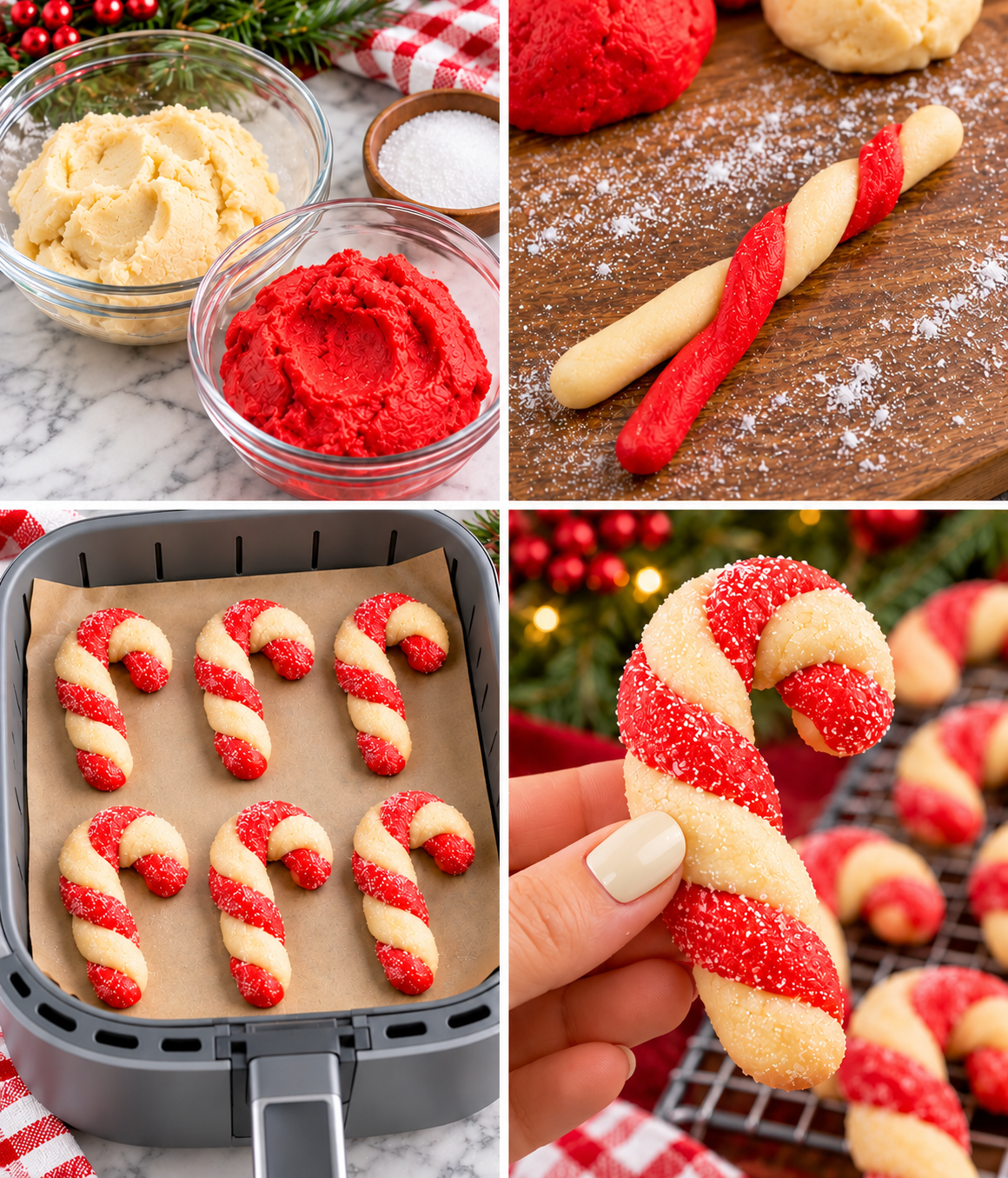 Air Fryer Candy Cane Cookies