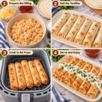 Air Fryer Cheesy Chicken Taquitos