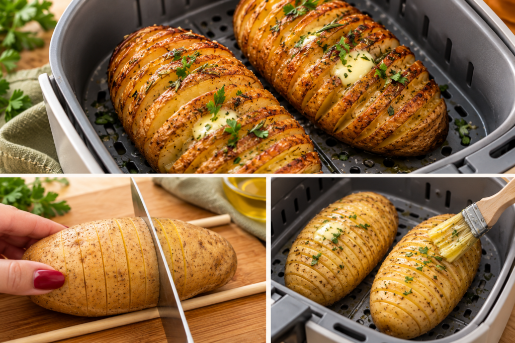 Air Fryer Hasselback Potatoes