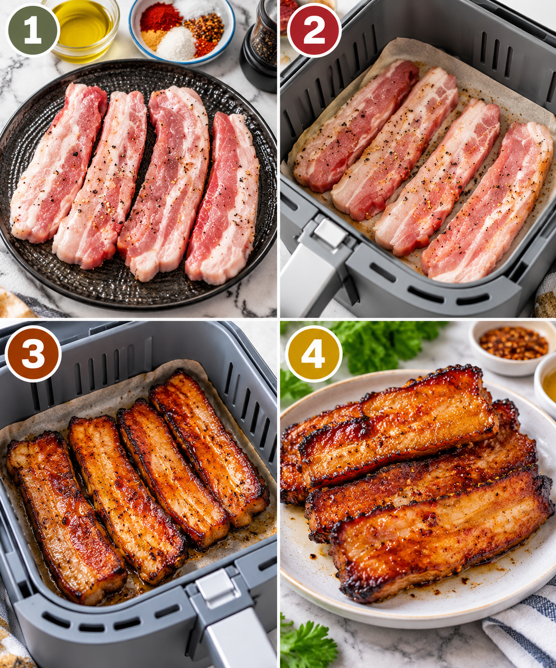 Air Fryer Pork Belly Slices
